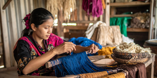 Mexican Indigenous weaving an embroidery for Paw Tribe's leather dog collars