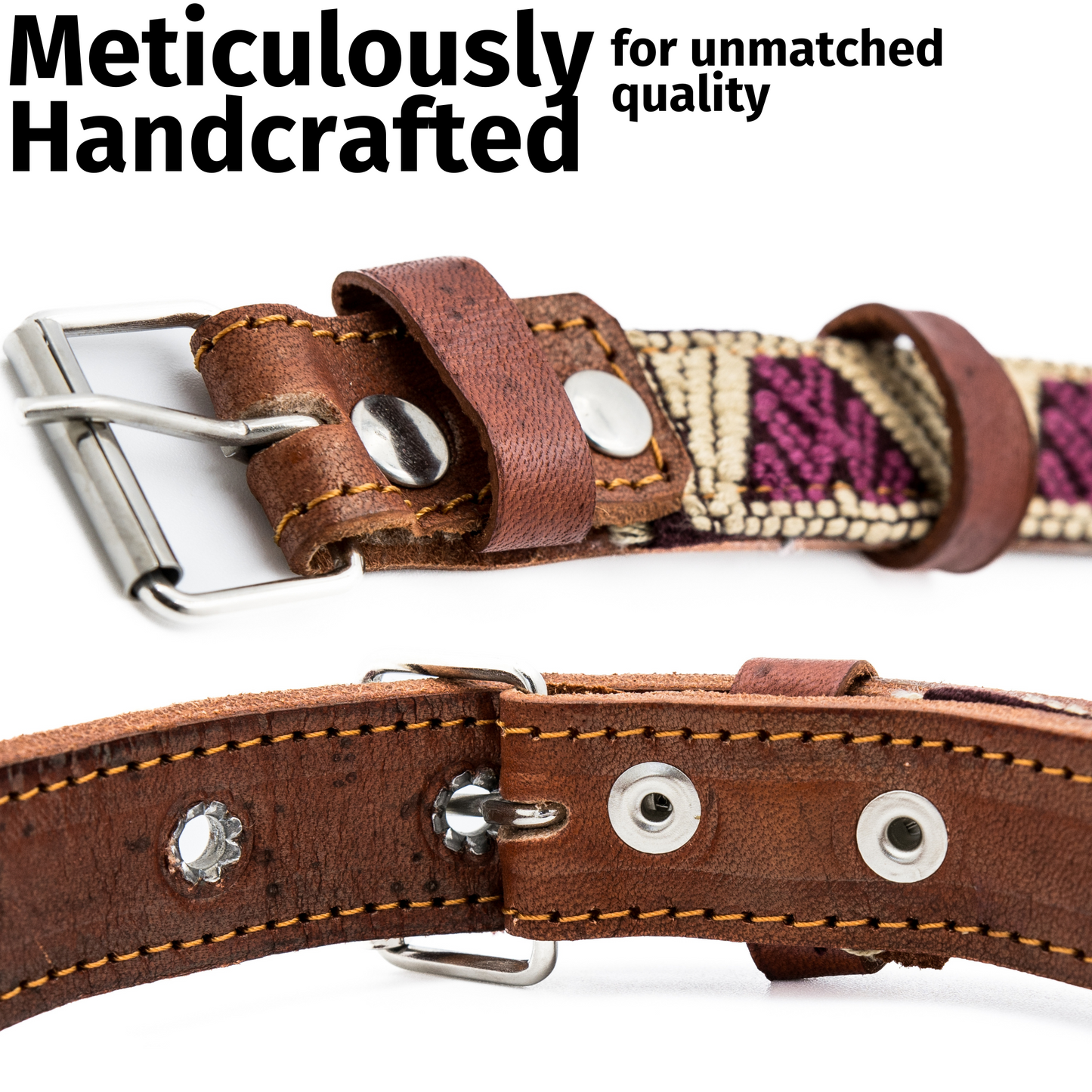 Leather Dog Collar - Baja White