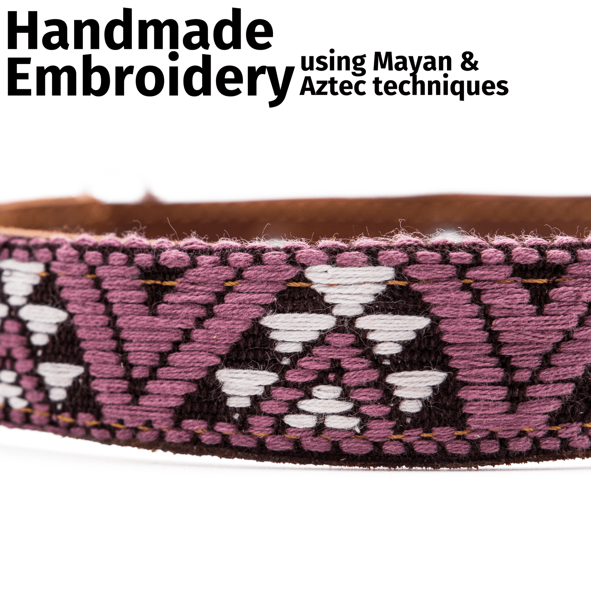 Handmade Leather Dog Collar — Aztec Embroidered | Carissma - Leather Dog Collar - Paw Tribe
