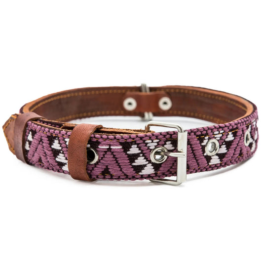 Handmade Leather Dog Collar — Aztec Embroidered | Carissma - Leather Dog Collar - Paw Tribe