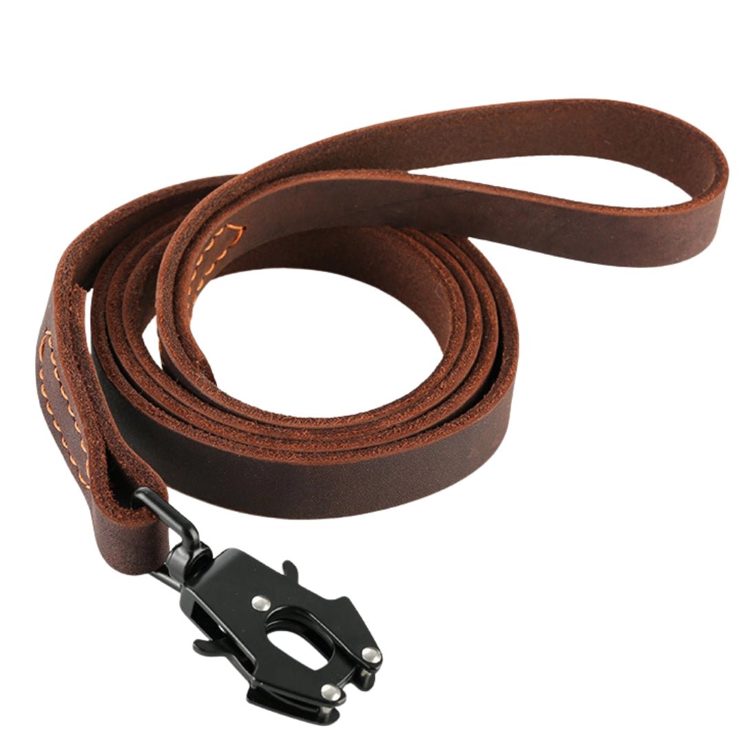 Leather Dog Leash — Full Grain with Quick - Release Frog Clip - Heavy - Duty Leather Dog Leash - Paw Tribe