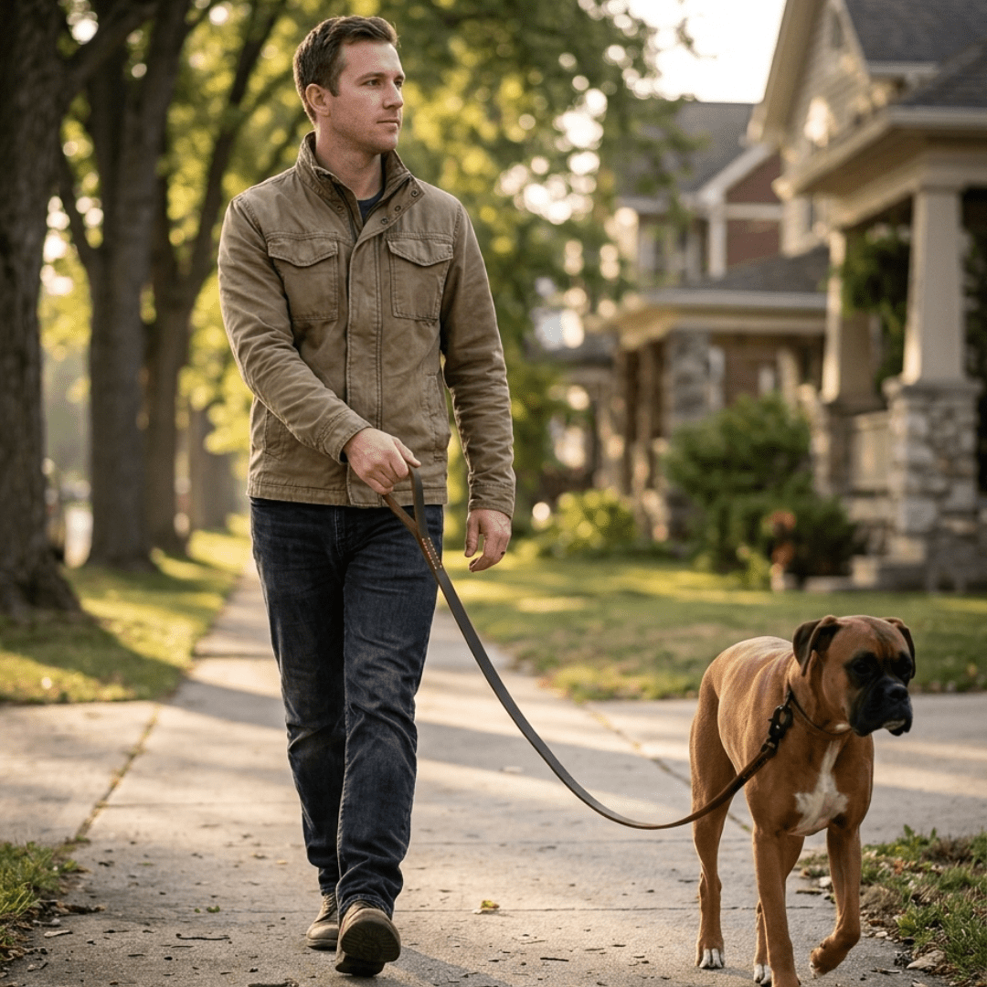 Leather Dog Leash — Full Grain with Quick - Release Frog Clip - Heavy - Duty Leather Dog Leash - Paw Tribe