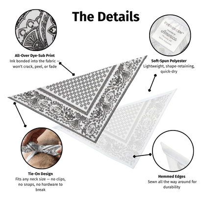 Paliacate Dog Bandana — White - Pets - Paw Tribe